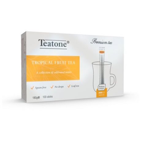 Чай черный Teatone с ароматом тропических фруктов в стиках, 100 шт.