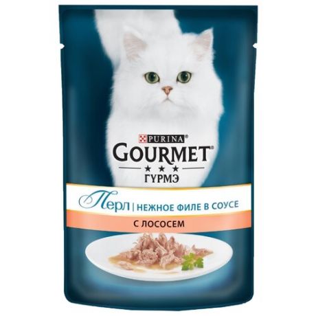 Корм для кошек Gourmet Перл с лососем 85 г (кусочки в соусе)