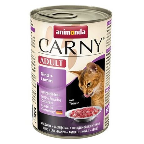 Корм для кошек Animonda Carny с ягненком, с говядиной 400 г (паштет)