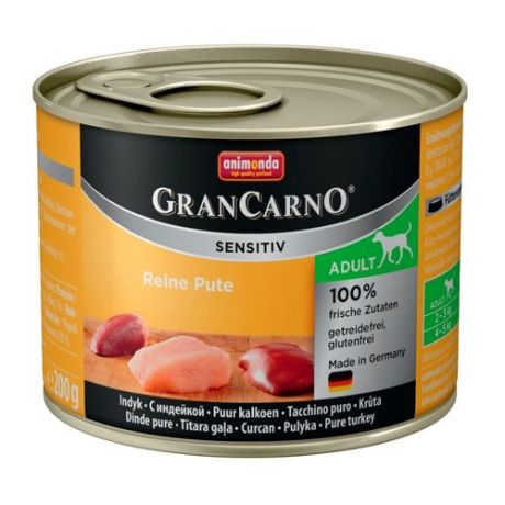 Влажный корм для собак Animonda GranCarno индейка 200г