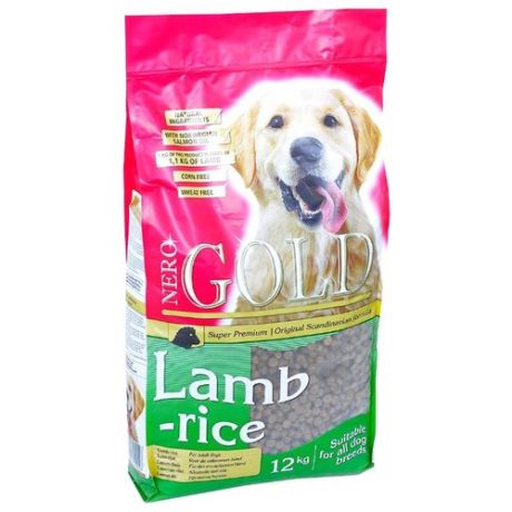 Сухой корм для собак Nero Gold ягненок с рисом 12 кг