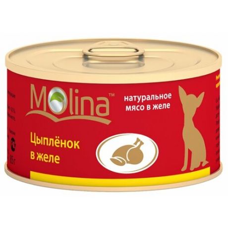 Корм для собак Molina Консервы для собак Цыпленок в желе (0.08 кг) 1 шт.
