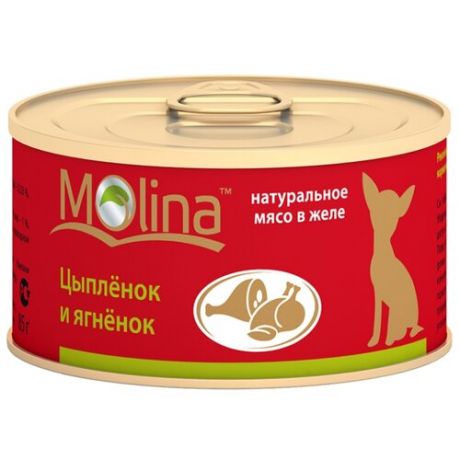 Корм для собак Molina Консервы для собак Цыпленок и ягненок (0.085 кг) 1 шт.