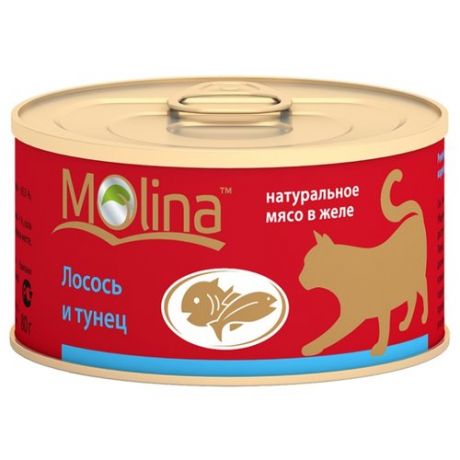 Корм для кошек Molina Консервы для кошек Лосось и тунец (0.08 кг) 1 шт.