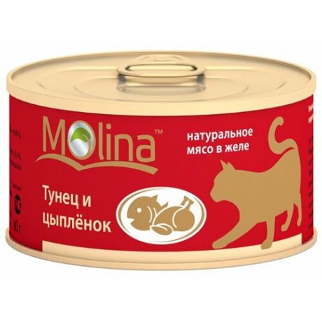 Корм для кошек Molina Консервы для кошек Тунец и цыпленок (0.08 кг) 1 шт.