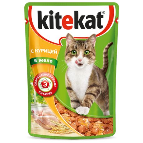 Корм для кошек Kitekat с курицей 85 г (кусочки в желе)