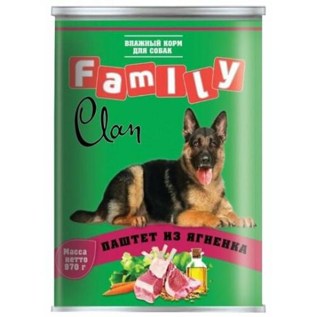 Корм для собак CLAN Family Паштет из ягнёнка для собак (0.970 кг) 1 шт.