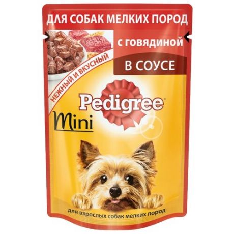 Влажный корм для собак Pedigree для здоровья кожи и шерсти, говядина 85г (для мелких пород)