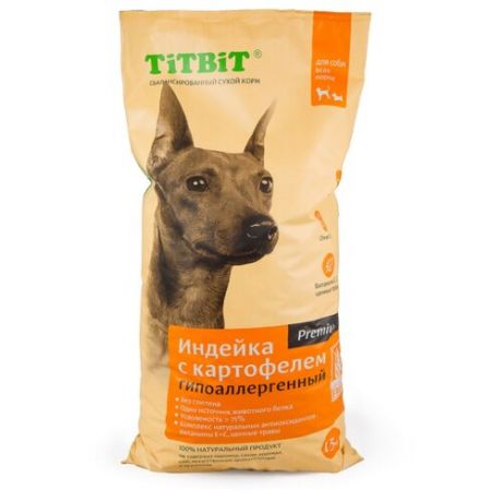 Корм для собак Titbit (13 кг) Для собак всех пород гипоаллергенный с индейкой и картофелем