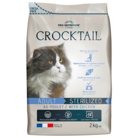 Корм для кошек Flatazor (0.4 кг) Crocktail Adult Sterilized With Chicken