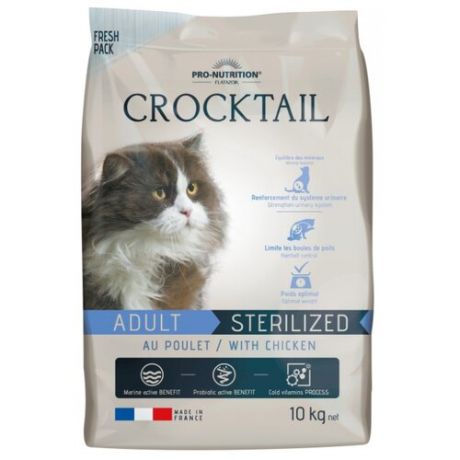 Корм для кошек Flatazor (10 кг) Crocktail Adult Sterilized With Chicken