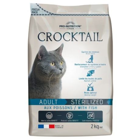 Корм для кошек Flatazor Crocktail Adult Sterilized With Fish 2 кг