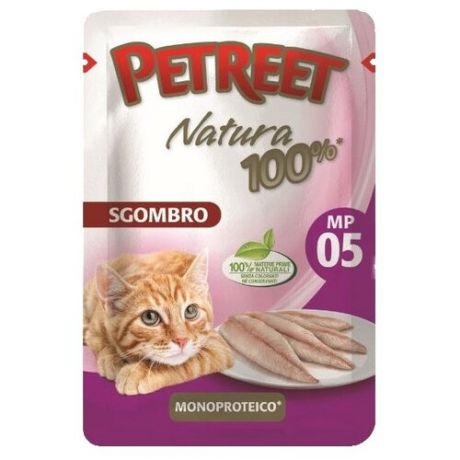 Корм для кошек Petreet (0.07 кг) 1 шт. Natura 100% Макрель. Влажный корм