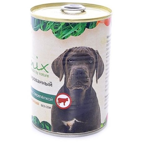 Корм для собак ORGANIX (0.85 кг) 1 шт. Консервы для собак с говядиной и перепелкой