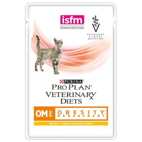 Корм для кошек Pro Plan Veterinary Diets (0.085 кг) 1 шт. Feline OM Obesity (Overweight) Management Chicken pouch