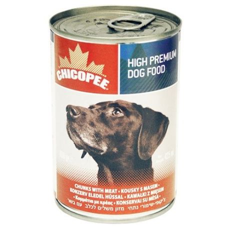 Корм для собак Chicopee (0.4 кг) 1 шт. Консервы для собак: мясные кусочки с говядиной