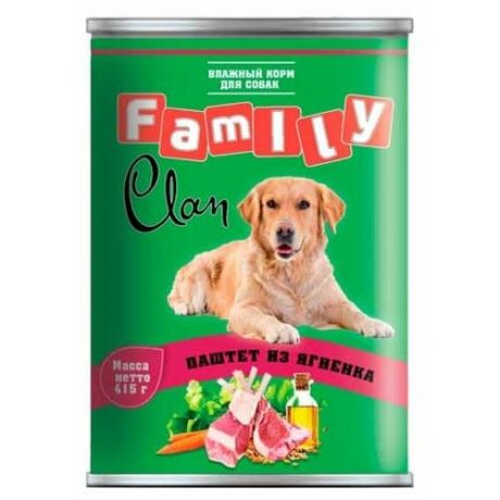 Корм для собак CLAN (0.415 кг) 1 шт. Family Паштет из ягнёнка для собак