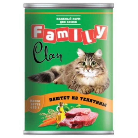 Корм для кошек CLAN (0.415 кг) 1 шт. Family Паштет из телятины для кошек