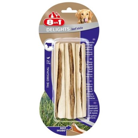 Лакомство для собак 8 In 1 Delights Beef Sticks (13 см), 3 шт. в уп.