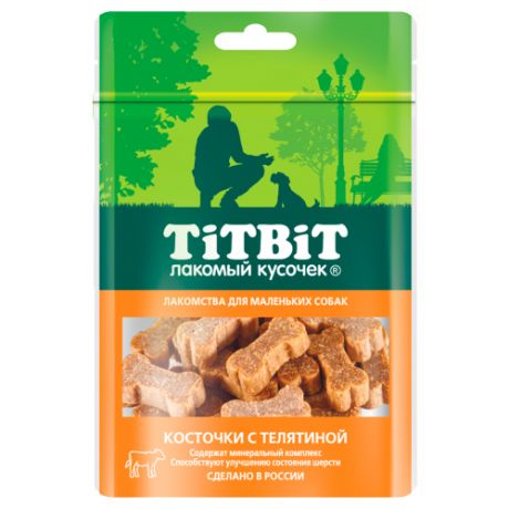 Лакомство для собак Titbit Косточки с телятиной для маленьких собак, 50 г