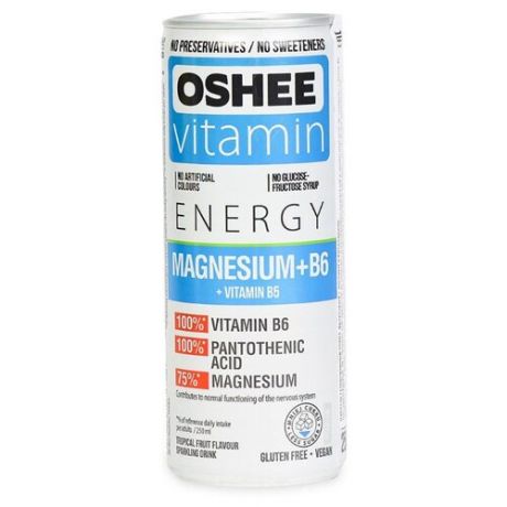Газированный напиток OSHEE Magnesium+В6, 0.25 л