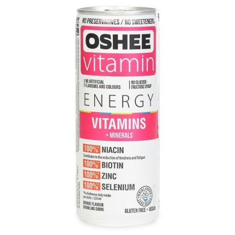 Газированный напиток OSHEE Vitamins + Minerals, 0.25 л