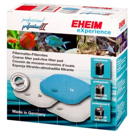 Eheim картридж Set coarse filter pad/Fine filter pads для EHEIM eXperience/professionel 350 (комплект: 3 шт.) белый/синий