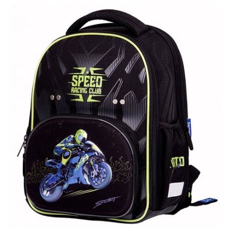 Berlingo ранец Profi Moto Speed, синий/зеленый/черный