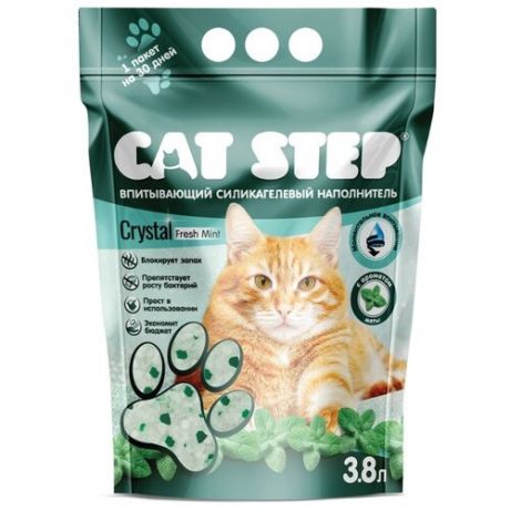 Впитывающий наполнитель Cat Step Crystal Fresh Mint (3.8 л)