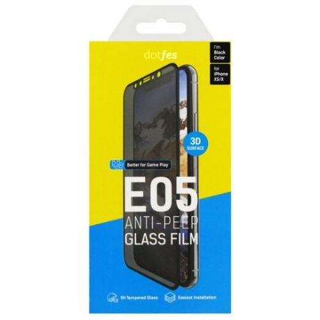 Защитное стекло Dotfes E05 Anti-Peep для Apple iPhone X/Xs черный