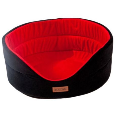 Лежак для собак Katsu Suedine XS 40х35х16 см черный/красный