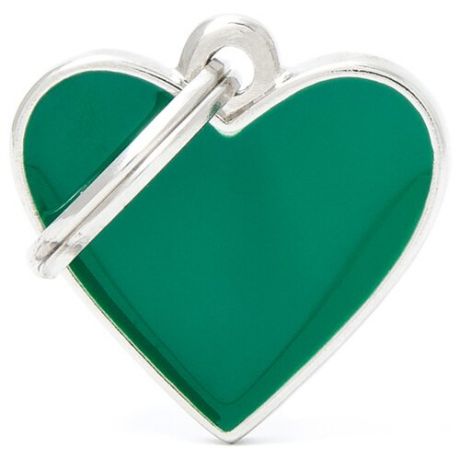 Адресник на ошейник My Family Colors Basic Handmade Сердце малое зеленый