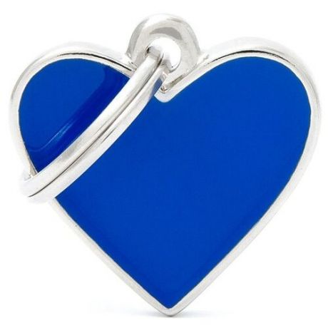 Адресник на ошейник My Family Colors Basic Handmade Сердце малое синий