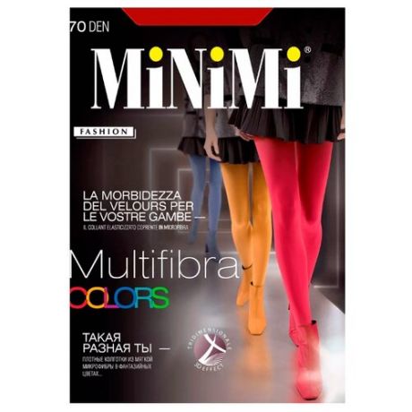 Колготки MiNiMi Multifibra Colors 70 den, размер 2-S/M, Rosso Mosto (красный)