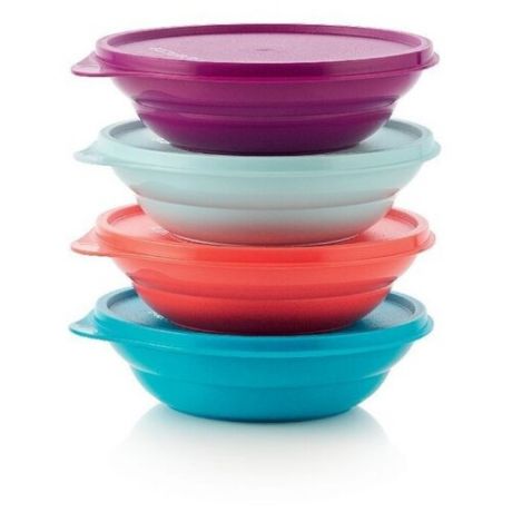 Tupperware Набор чаш "Радость" 450 мл голубой/красный/фиолетовый/синий