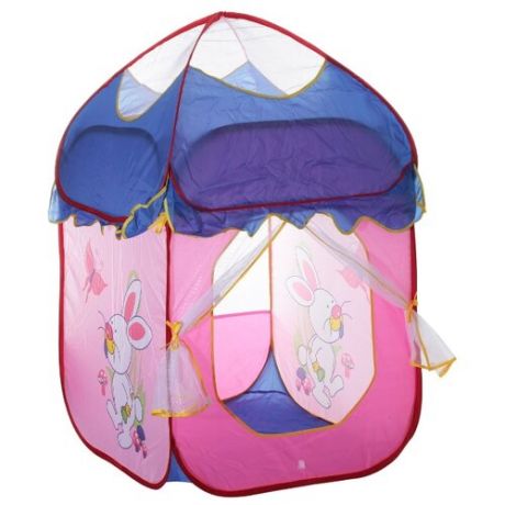 Палатка Yongjia Toys Красивый домик 889-82B розовый/синий/прозрачный