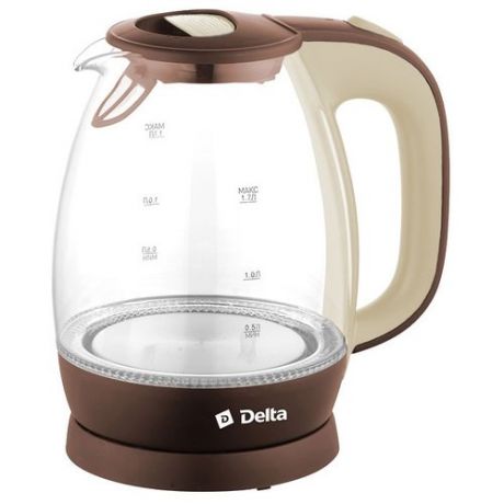 Чайник DELTA DL-1203, коричневый/бежевый