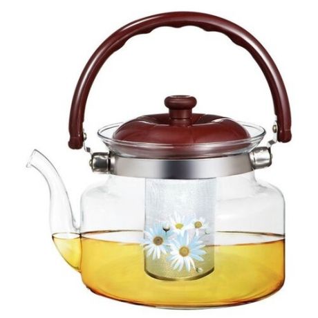 Webber Заварочный чайник Ромашки BE-5585/4 1 л прозрачный с рисунком