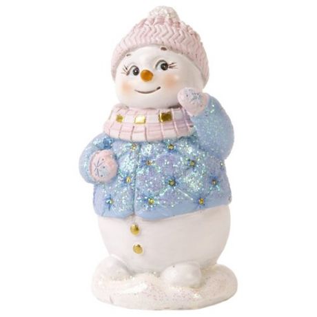 Фигурка Феникс Present Стеганный снеговик 9 см голубой/розовый