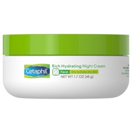 Cetaphil Rich Hydrating Night Cream Ночной увлажняющий крем для лица с гиалуроновой кислотой для сухой и очень сухой кожи, 48 г