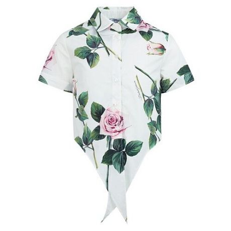 Блузка DOLCE & GABBANA размер 152, белый/розовый/зеленый