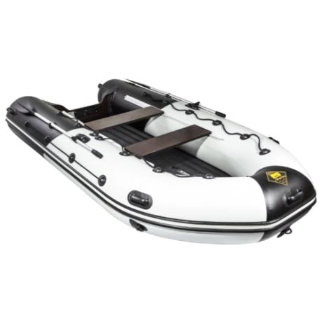 Надувная лодка Ривьера 3600 НДНД Гидролыжа Комби (светло-серый/черный)