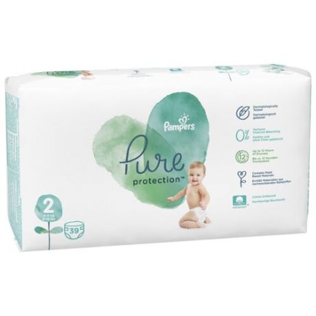 Pampers подгузники Pure Protection 2 (4-8 кг) 39 шт.