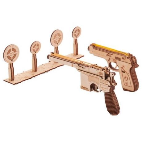 Сборная модель Wood Trick Набор пистолетов с тиром (1234-10-21)