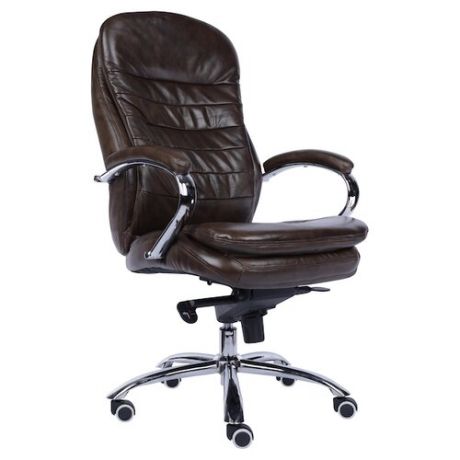 Компьютерное кресло Everprof Valencia M для руководителя, обивка: натуральная кожа, цвет: коричневая кожа
