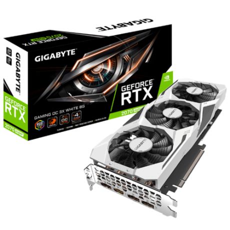 Видеокарта GIGABYTE GeForce RTX 2070 SUPER 1815MHz PCI-E 3.0 8192MB 14000MHz 256 bit 3xDisplayPort HDMI HDCP GAMING OC 3X WHITE Retail