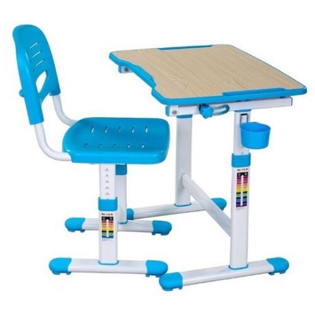 Комплект FUNDESK стол + стул Piccolino II 66x47 см blue