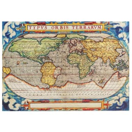 Рисовая декупажная карта Кустарь Старинная карта мира №3, 21х29 см