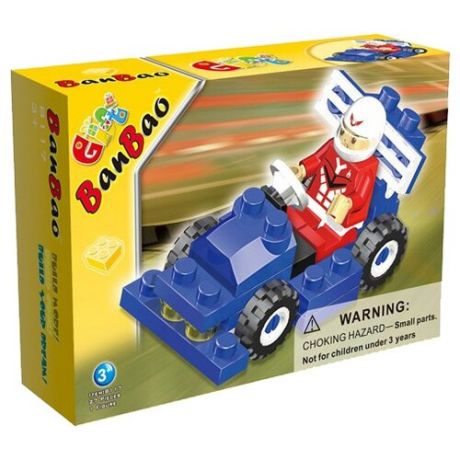Конструктор BanBao Идеи для подарков 8117 Машина гоночная № 3 Синяя гонка