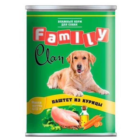 Корм для собак CLAN (0.415 кг) 1 шт. Family Паштет из курицы для собак